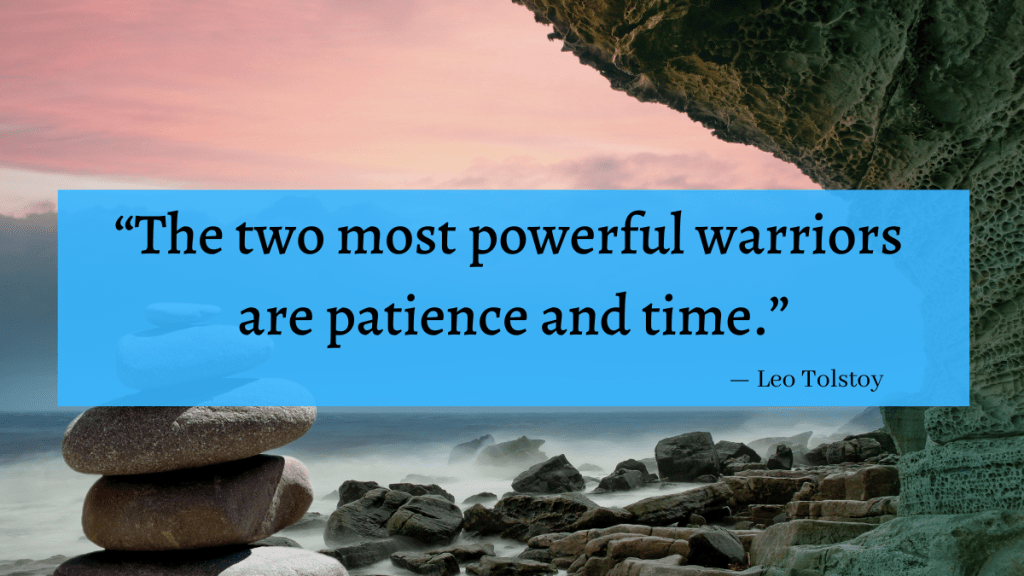 "The two most powerful warriors are patience and time." - Leo Tolstoy